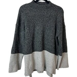Michael Kors Wool Cotton Blend Colorblock Mock Turtleneck Size L